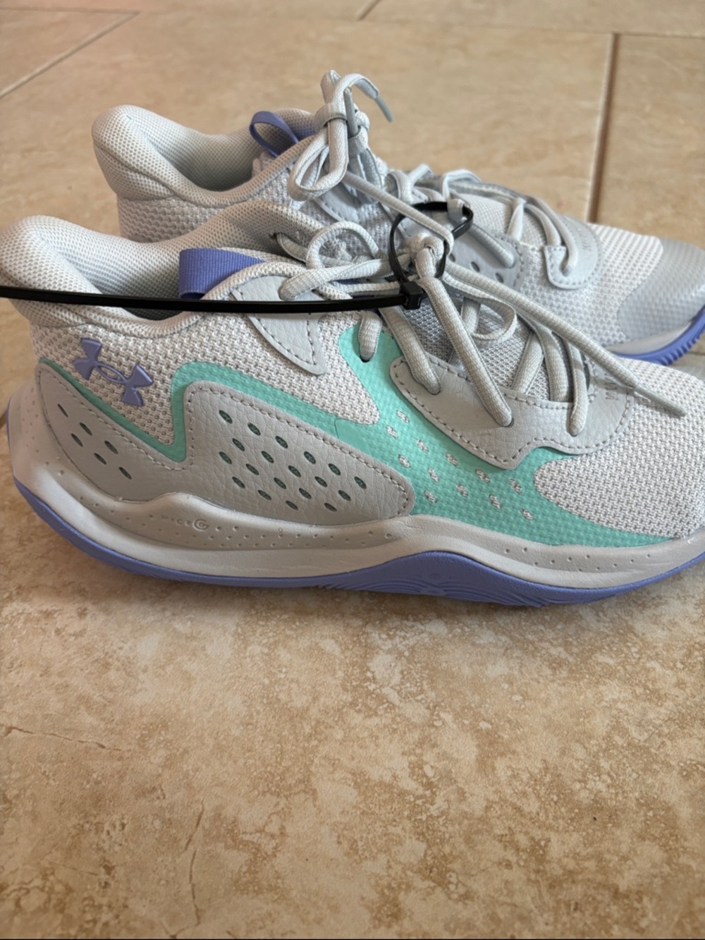Under Armour womens White Mint & Lavender Athletic Sneakers